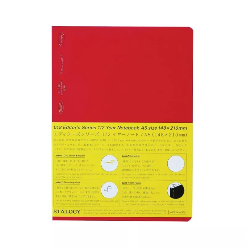 1/2 Year A5 Notebook, Stalogy Black
