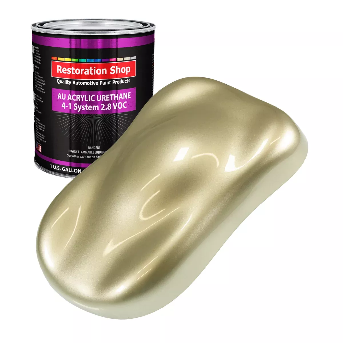 Antique Gold Metallic Acrylic Urethane Auto Paint - Gallon Paint Color Only - Professional Single Stage Gloss Automotive Car Truck Coating 2.8 VOC