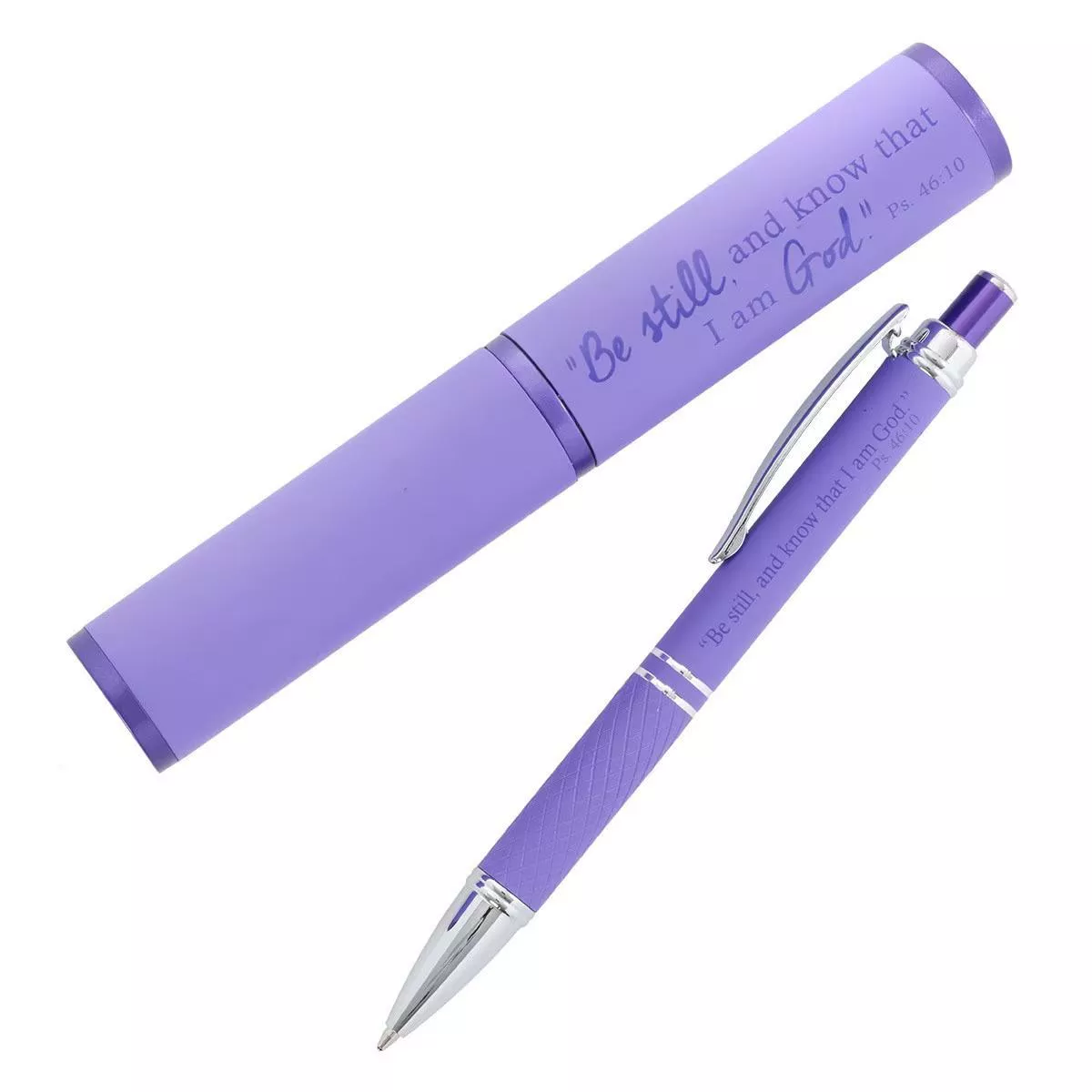 Be Still and Know Purple Gift Pen and Case – Psalm 46:10