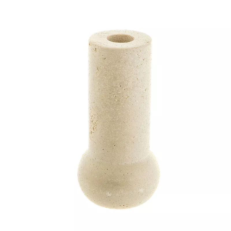 Candle Holder Beige Travertine 14cm