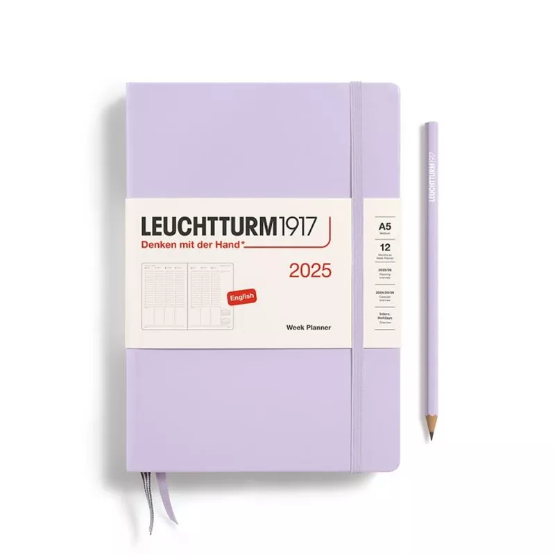 *Clearance* Leuchtturm1917 – 2025 Week Planner Hardcover (A5) – Lilac (Current Year)