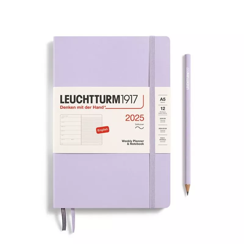*Clearance* Leuchtturm1917 – 2025 Weekly Planner & Notebook Softcover (A5) – Lilac (Current Year)
