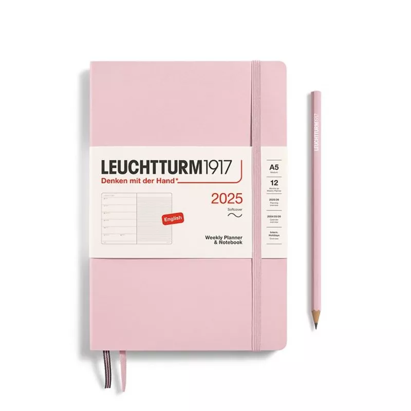 *Clearance* Leuchtturm1917 – 2025 Weekly Planner & Notebook Softcover (A5) – Powder (Current Year)