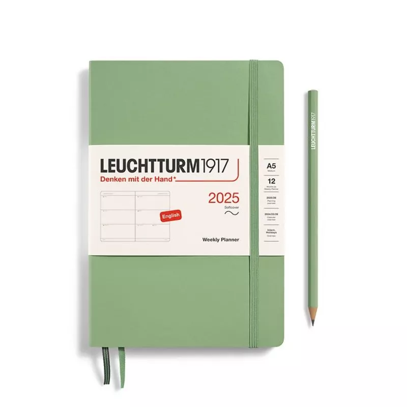*Clearance* Leuchtturm1917 – 2025 Weekly Planner Softcover (A5) – Sage (Current Year)