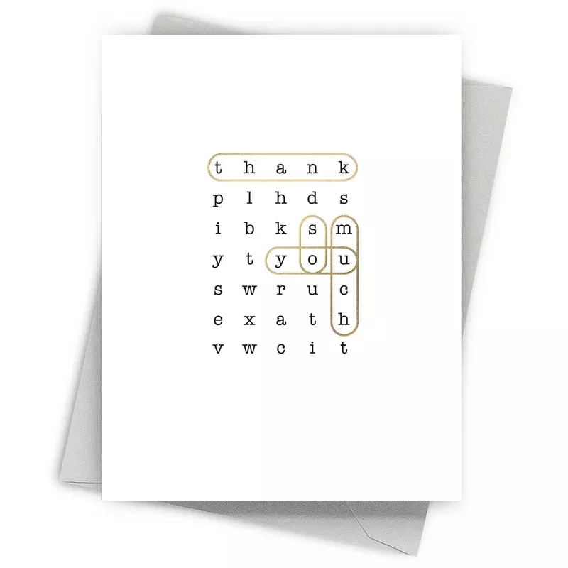 Crosswords Thank You Card