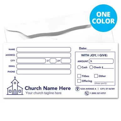 Custom Offering Envelope - One Color - I Joyfully Give - Box of 500