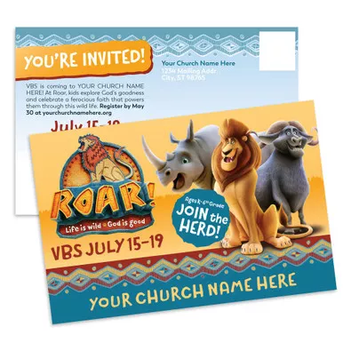 Customizable VBS Postcards - Roar -PC91004