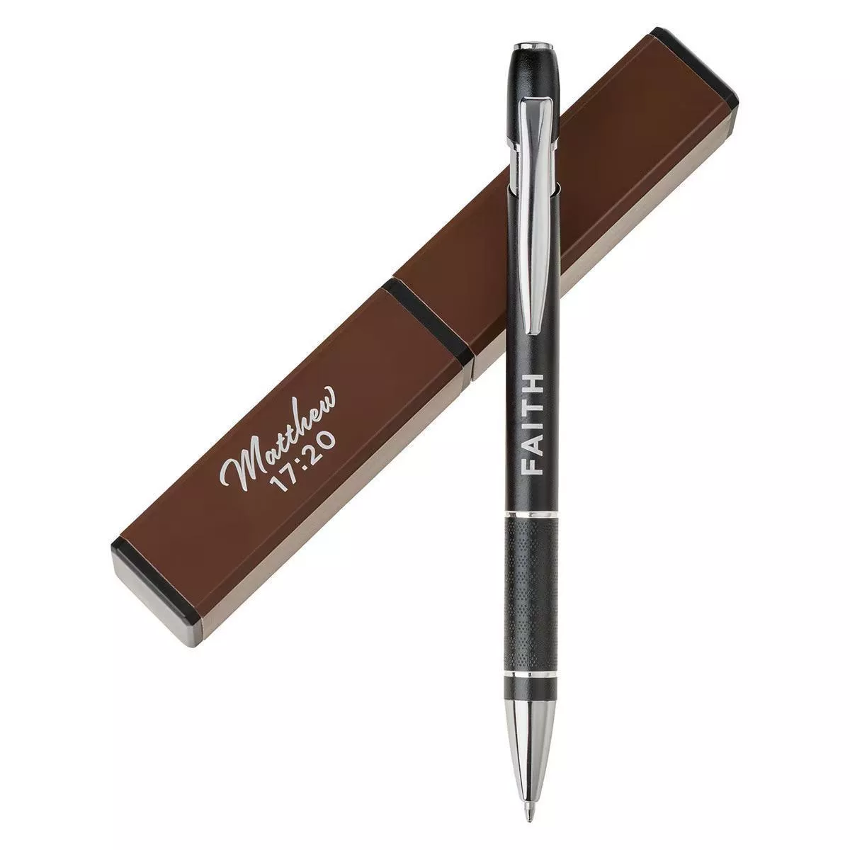 Faith Black and Brown Classic Gift Pen – Matthew 17:20