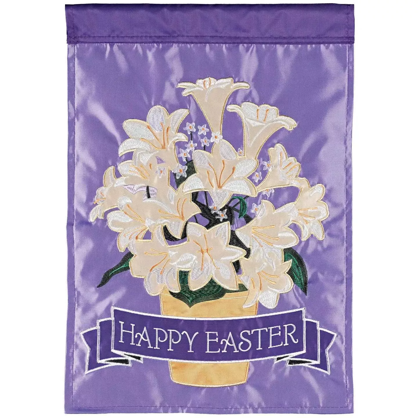 Flag Lilies Happy Easter 13×18