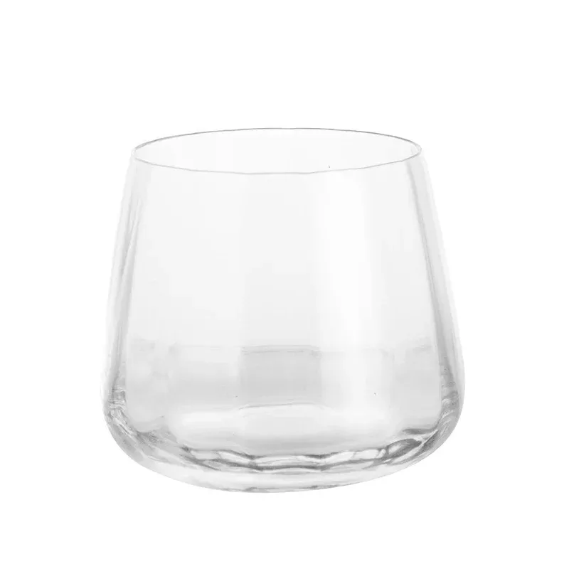 Glass Tumbler Ribbed Clear