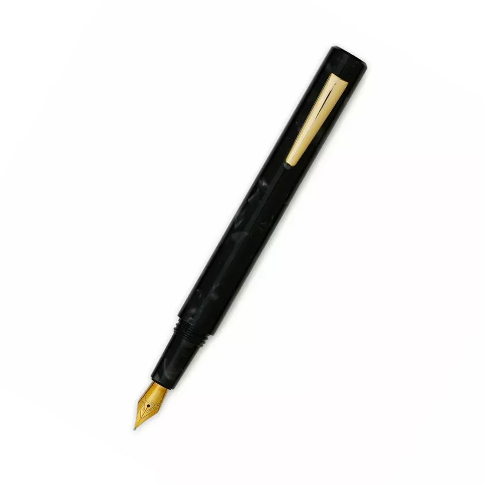 Hightide Attaché Marbled Fountain Pen - Black