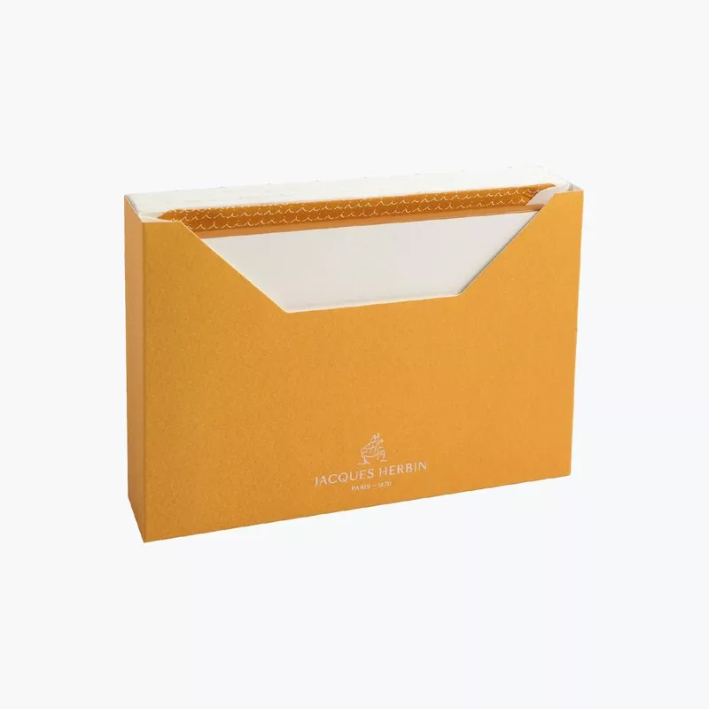JACQUES HERBIN 15 Cards & Envelopes 114x162mm Amber Lining