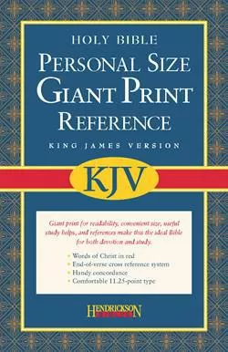 KJV Personal Size Giant Print Reference Bible, Black Bonded Leather