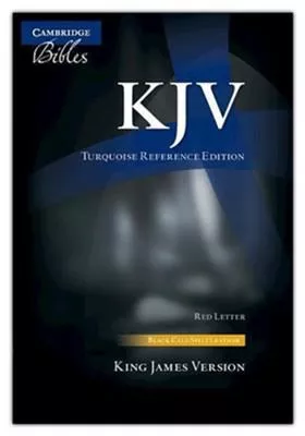 KJV Turquoise Reference Bible (Black Calf Split Leather)