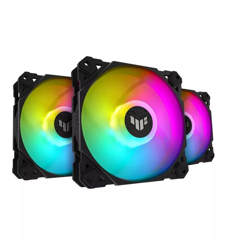 (LS) ASUS TUF Gaming TF120 ARGB Fan Triple Fan Kit with ARGB Controller Low Noise. PWN Control Anti-vibration. Double-layer LED Array,Aura Sync, 3 Pac