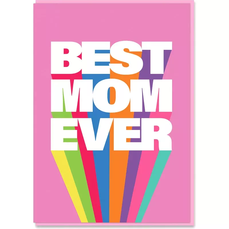 Mother’s Day Greeting Card Best Mom Ever – Rainbow Type
