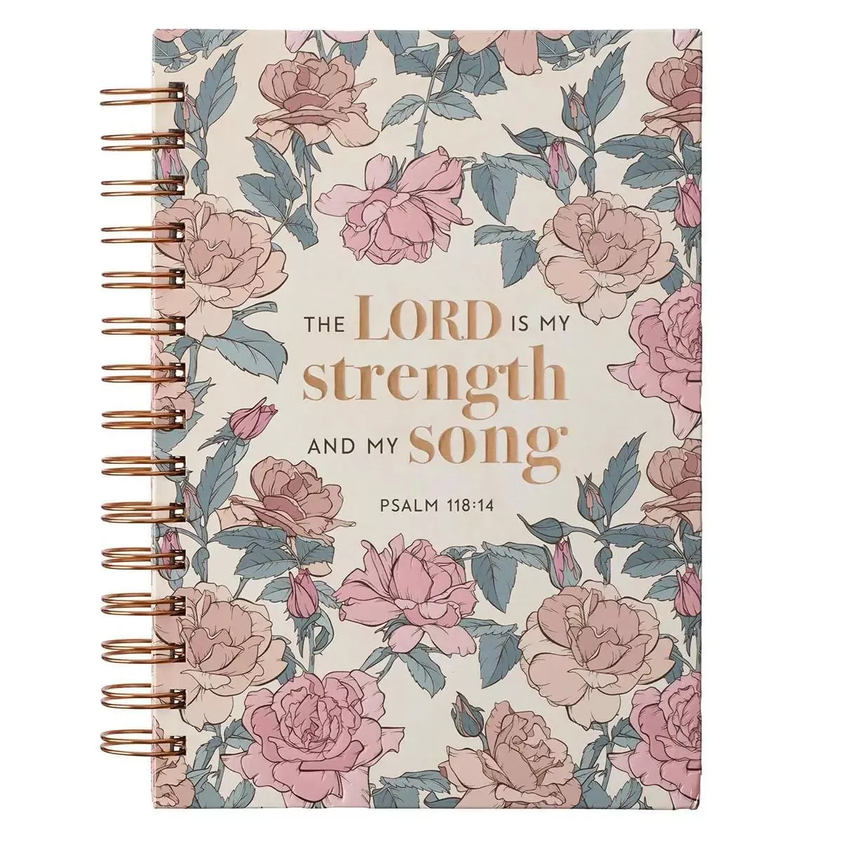 My Strength and My Song Pink Rose Wirebound Journal – Psalm