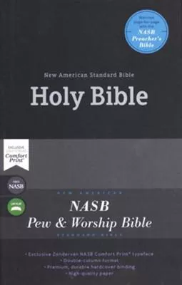 NASB Comfort Print Pew and Worship Bible, Black Hardcover