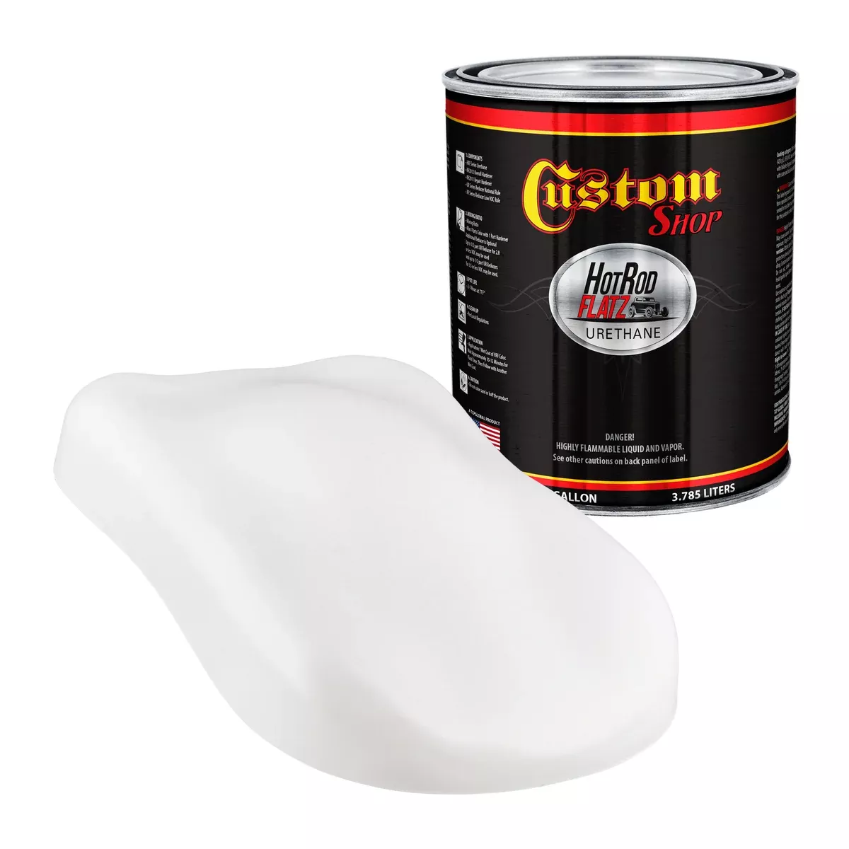 Wispy White - Hot Rod Flatz Flat Matte Satin Urethane Auto Paint - Paint Gallon Only - Professional Low Sheen Automotive, Car Truck Coating, 4:1 Mix