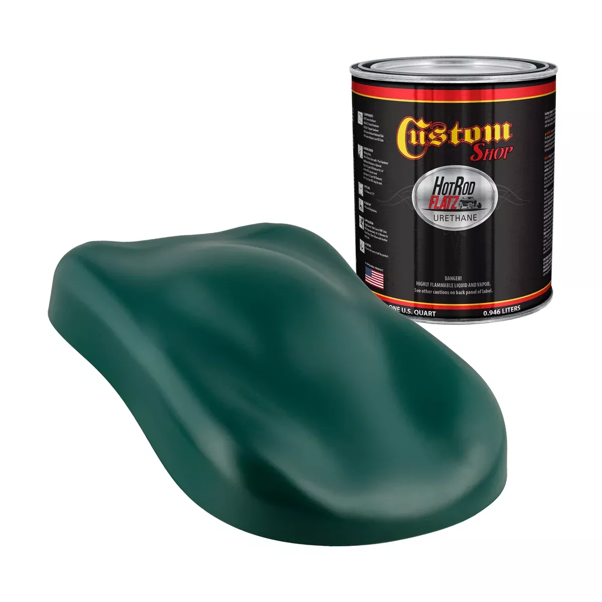 Woodland Green - Hot Rod Flatz Flat Matte Satin Urethane Auto Paint - Paint Quart Only - Professional Low Sheen Automotive, Car Truck Coating, 4:1