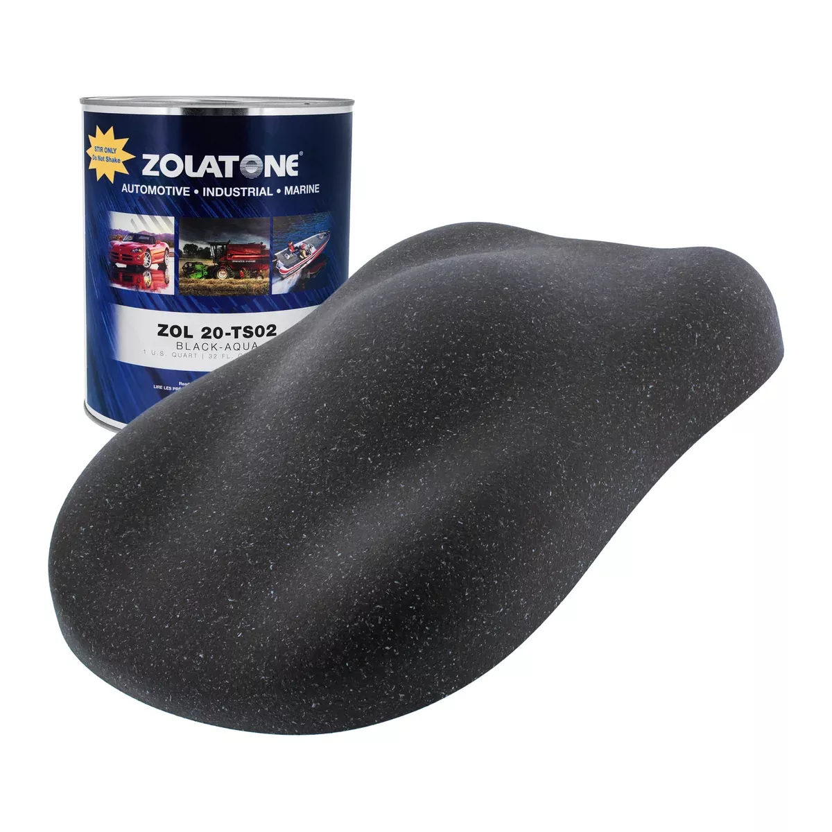 Z-Tone Trunk Spatter- Black/Aqua Multi-Tone Spatter Finish Match to OEM Quart Size - Formerly Zolatone