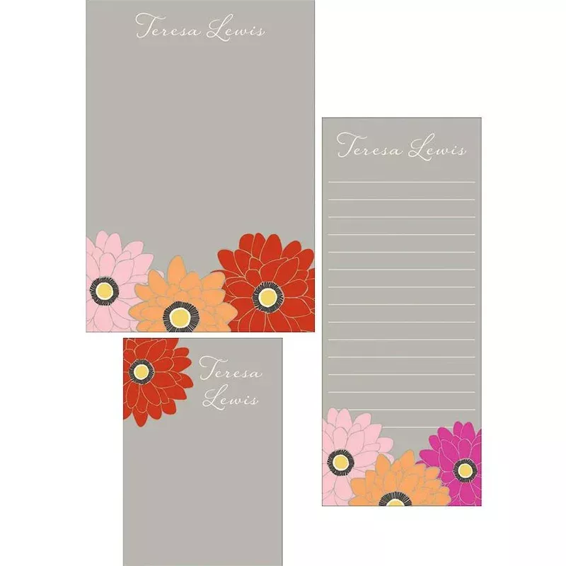 Zinnias Mixed Personalized Notepads